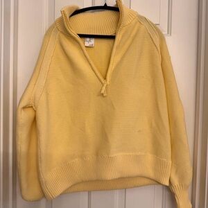 Women’s Yellow Half-Zip Knit Sweater